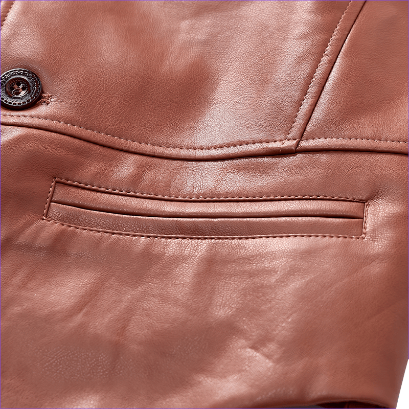 Gilet in pelle da uomo Four Seasons, casual ed elegante, da indossare a strati. - image 9