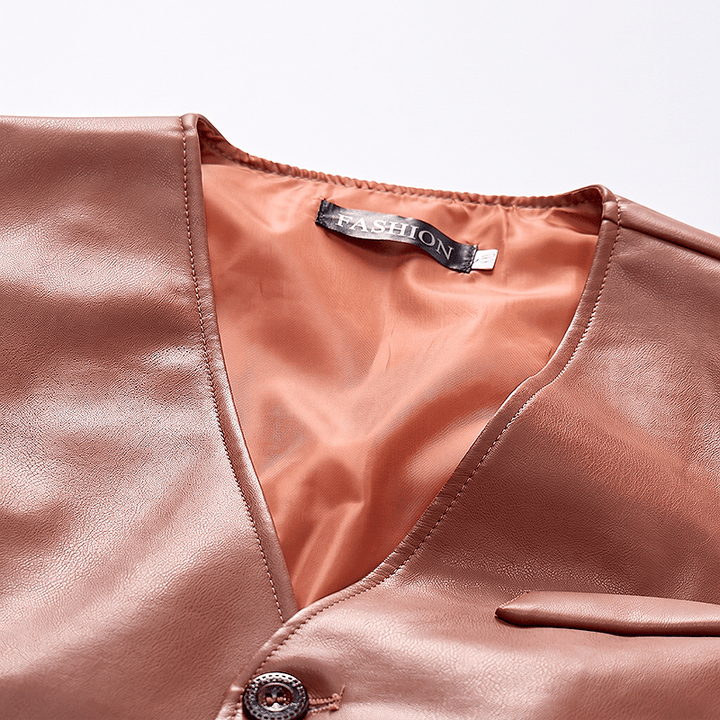 Gilet in pelle da uomo Four Seasons, casual ed elegante, da indossare a strati. - image 5