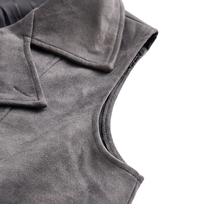 Gilet da uomo retrò doppiopetto con catena in bronzo - image 14