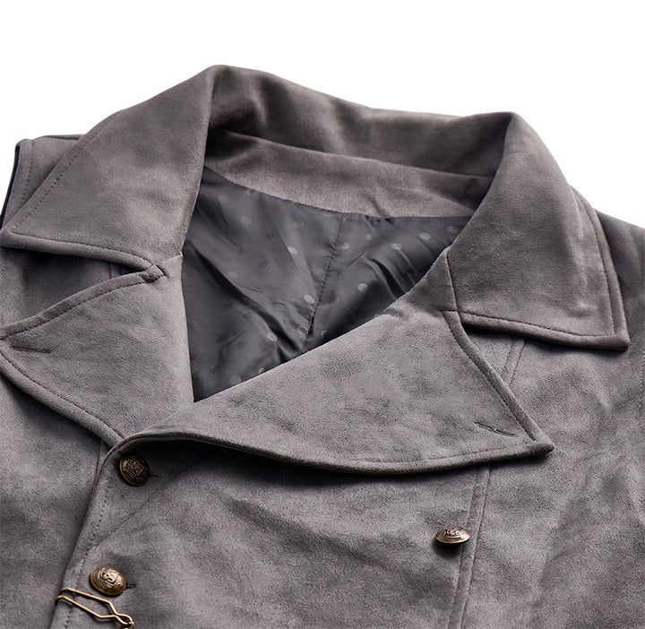 Gilet da uomo retrò doppiopetto con catena in bronzo - image 10