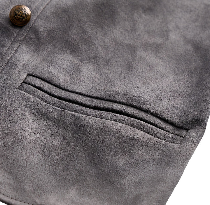 Gilet da uomo retrò doppiopetto con catena in bronzo - image 12