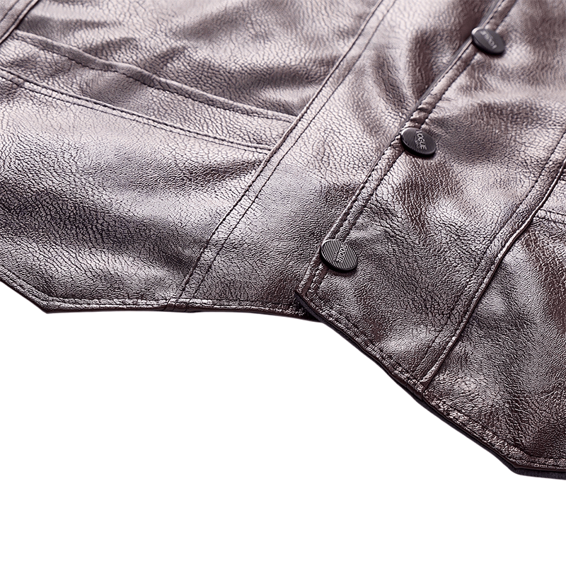 Gilet da uomo in pelle con tasche con cerniera, disponibile in due modelli: spesso o sottile. - image 8