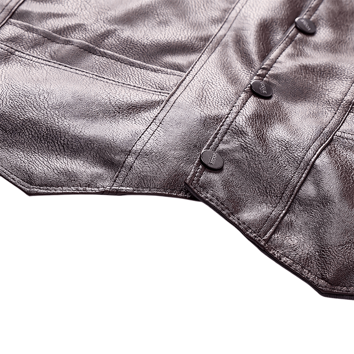 Gilet da uomo in pelle con tasche con cerniera, disponibile in due modelli: spesso o sottile. - image 8