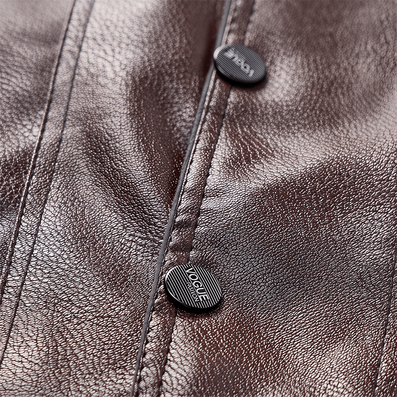 Gilet da uomo in pelle con tasche con cerniera, disponibile in due modelli: spesso o sottile. - image 6