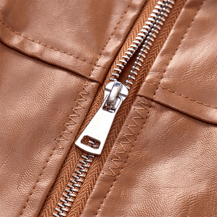 Gilet da motociclista casual da uomo in pelle con tasche a patta - image 7