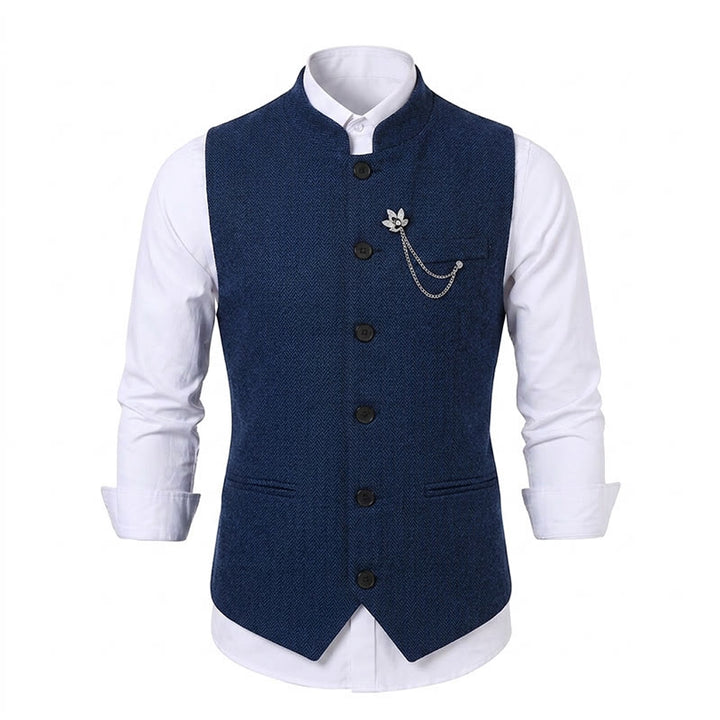 Gilet da uomo vintage in tweed con spilla a catena reale - image 17