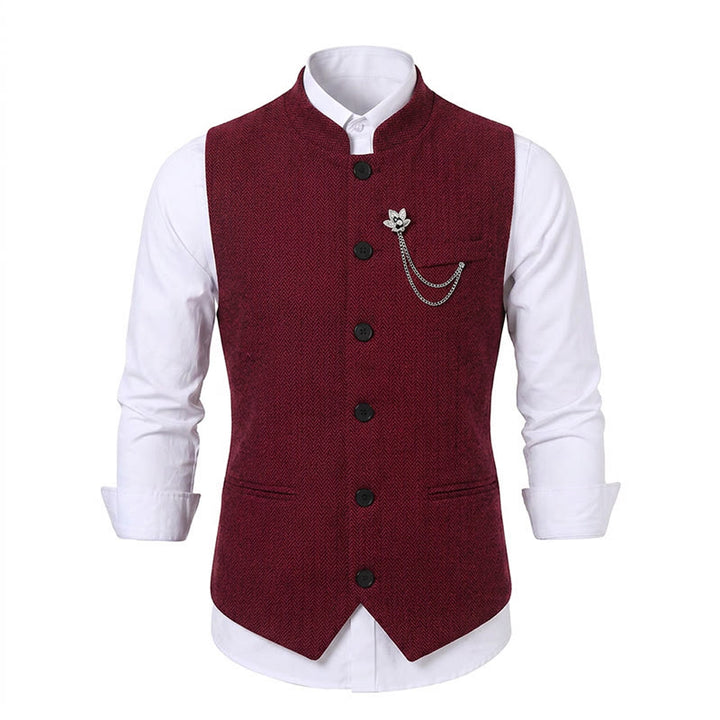 Gilet da uomo vintage in tweed con spilla a catena reale - image 16