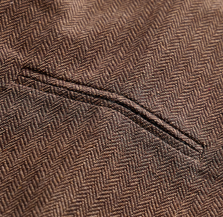Gilet da uomo vintage in tweed con spilla a catena reale - image 10