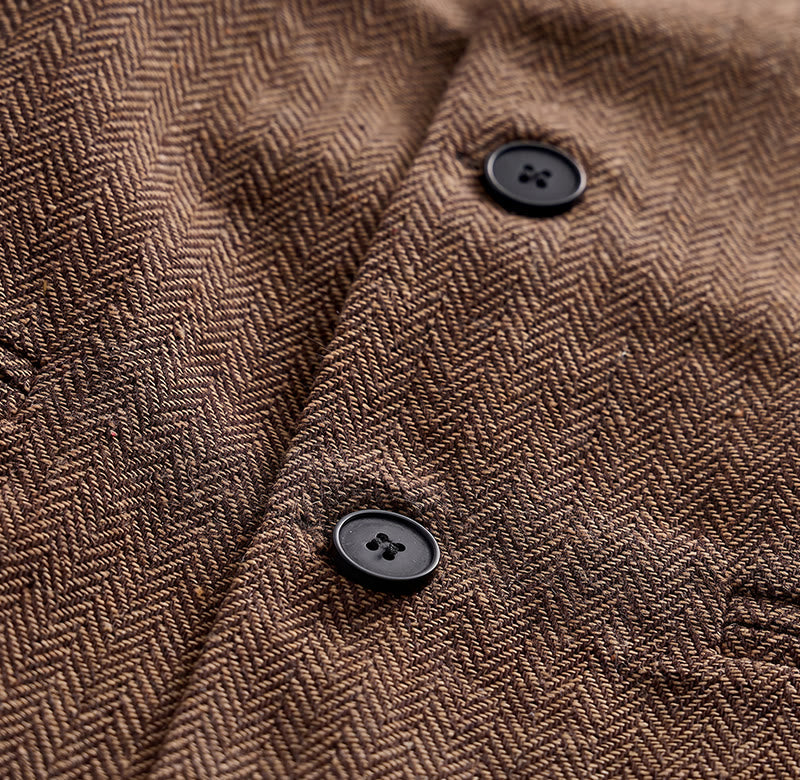 Gilet da uomo vintage in tweed con spilla a catena reale - image 9