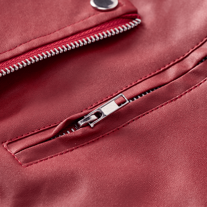 Gilet da motociclista in pelle da uomo in stile punk con revers asimmetrici e cerniera. - image 8