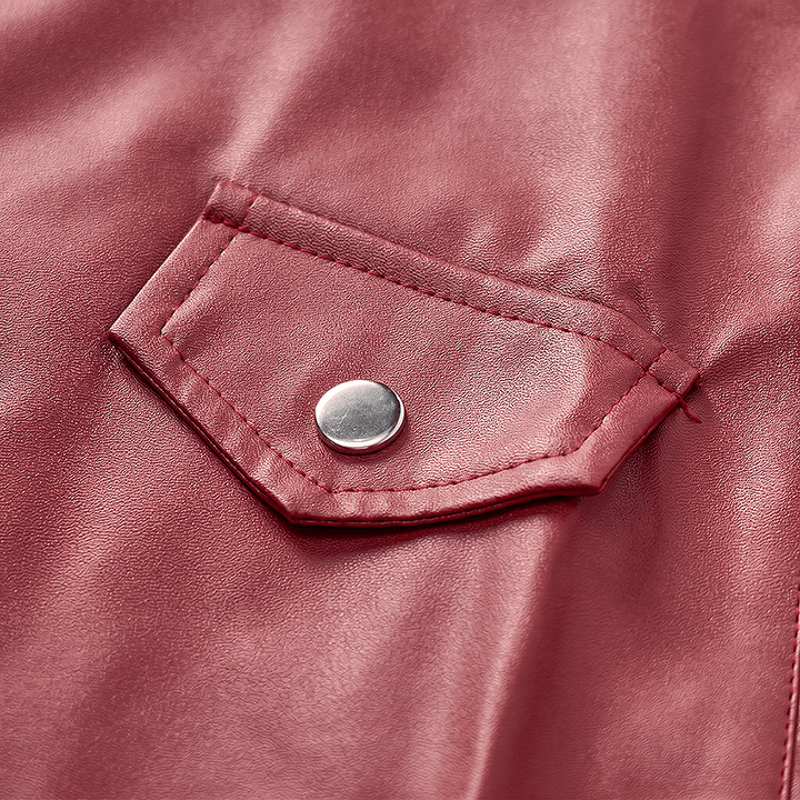 Gilet da motociclista in pelle da uomo in stile punk con revers asimmetrici e cerniera. - image 7