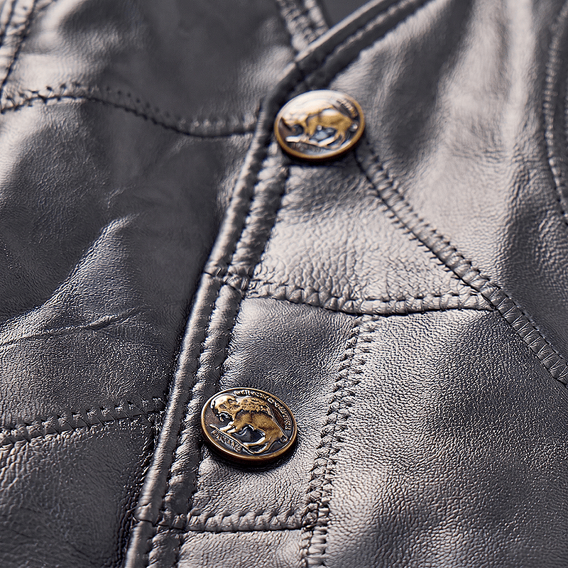 Gilet da motociclista in pelle stile punk con coulisse laterale - image 6