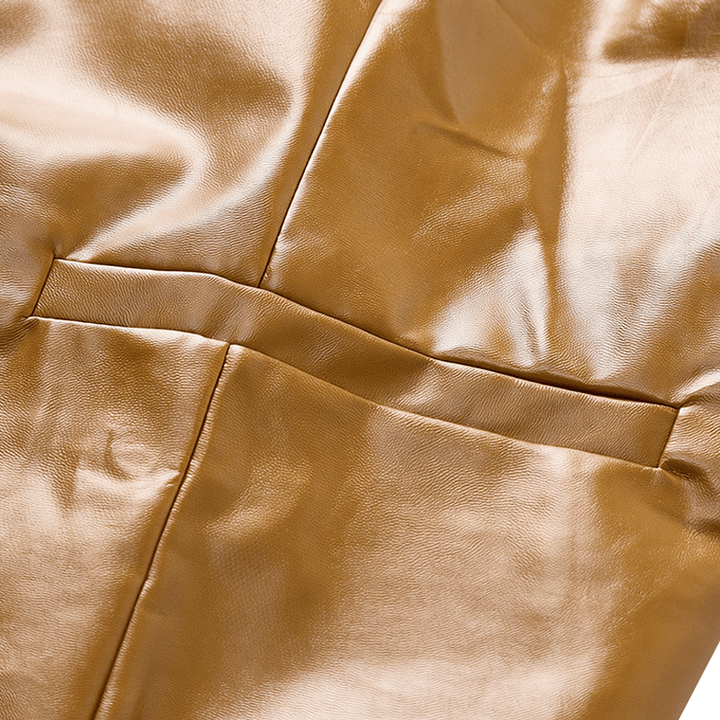 Gilet da uomo in pelle stile western vintage con revers a tacca - image 10