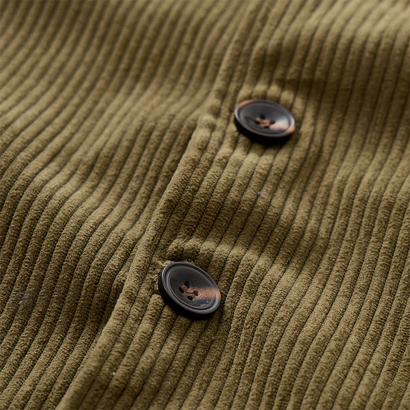 Gilet minimalista in velluto a coste con scollo a V in stile retrò Ivy League. - image 9