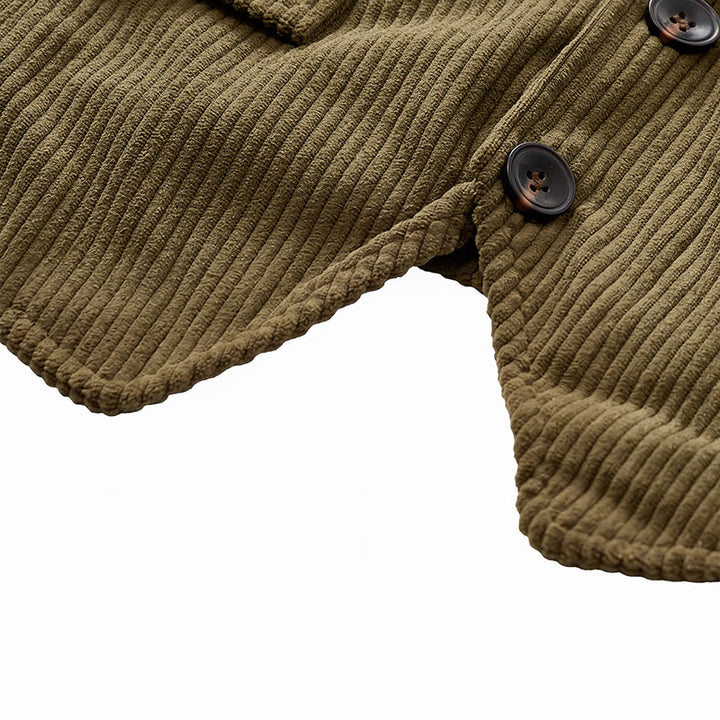 Gilet minimalista in velluto a coste con scollo a V in stile retrò Ivy League. - image 11