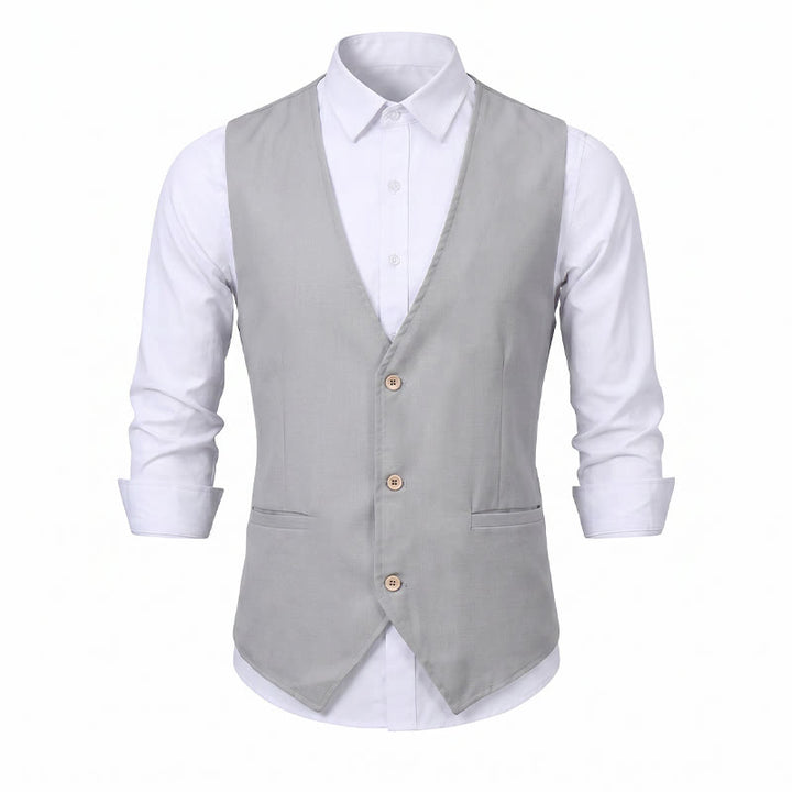 Gilet estivo casual in lino traspirante per tutti i giorni. - image 14