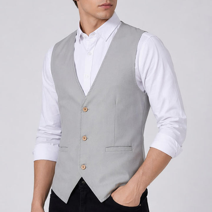Gilet estivo casual in lino traspirante per tutti i giorni. - image 3
