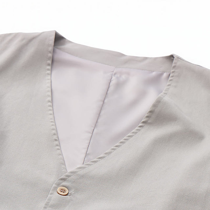 Gilet estivo casual in lino traspirante per tutti i giorni. - image 8