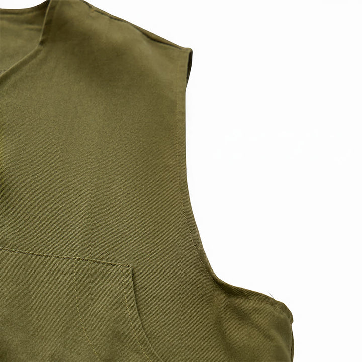 Gilet da lavoro in tela stile tattico con molteplici tasche - image 10