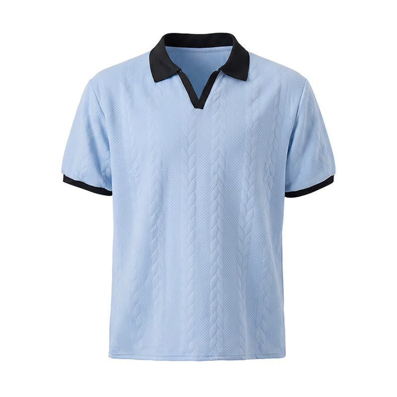 Polo da uomo casual con colletto a contrasto, ideale per lavoro e tempo libero. - image 12