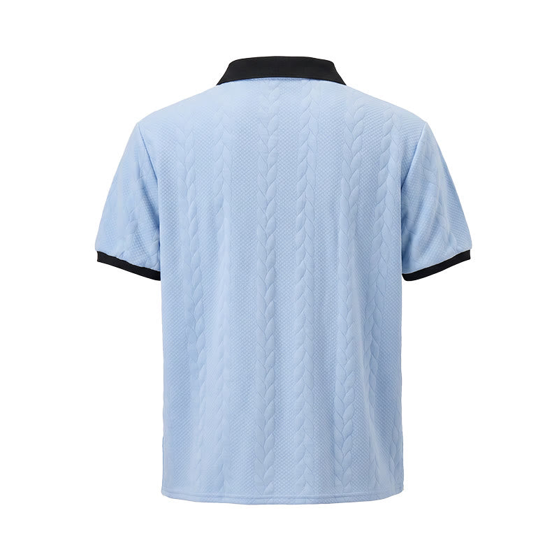 Polo da uomo casual con colletto a contrasto, ideale per lavoro e tempo libero. - image 13