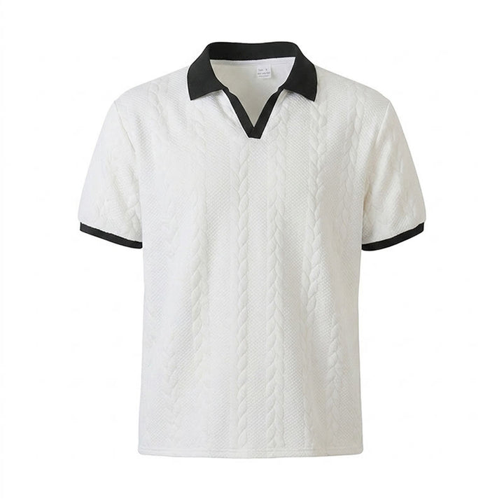 Polo da uomo casual con colletto a contrasto, ideale per lavoro e tempo libero. - image 17
