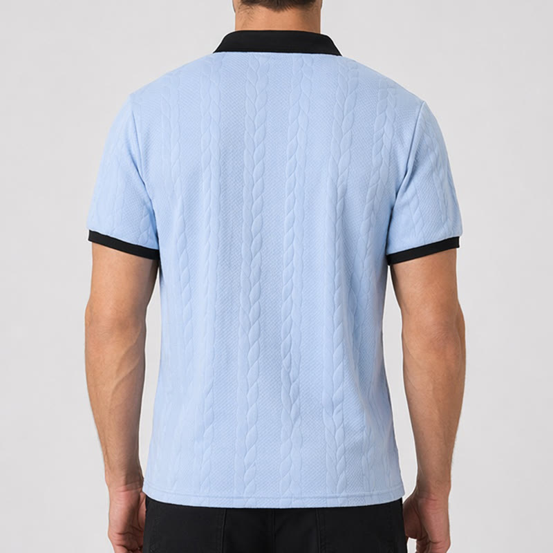 Polo da uomo casual con colletto a contrasto, ideale per lavoro e tempo libero. - image 2