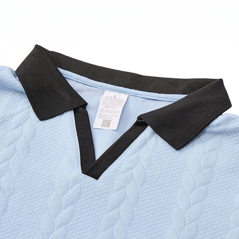 Polo da uomo casual con colletto a contrasto, ideale per lavoro e tempo libero. - image 4