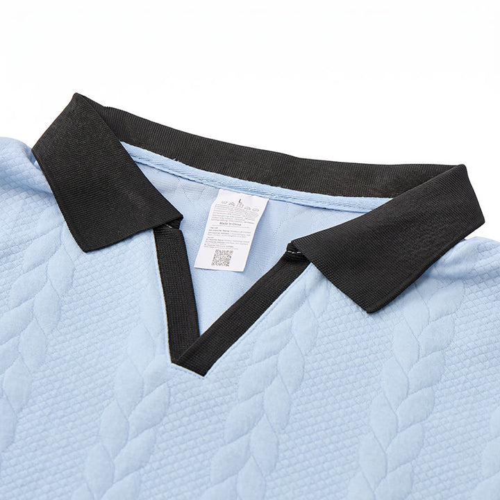 Polo da uomo casual con colletto a contrasto, ideale per lavoro e tempo libero. - image 4