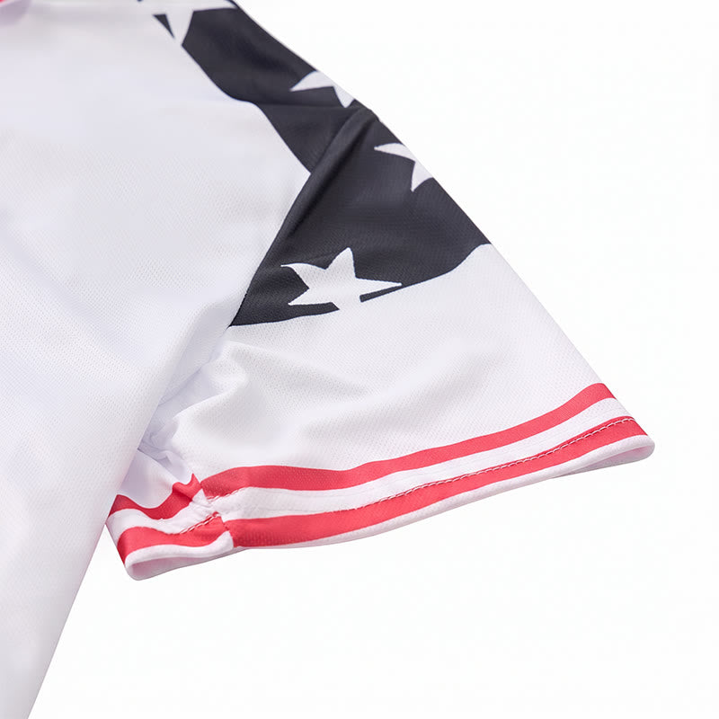 Polo da uomo con stampa a stelle patriottiche ispirata alla bandiera americana. - image 7