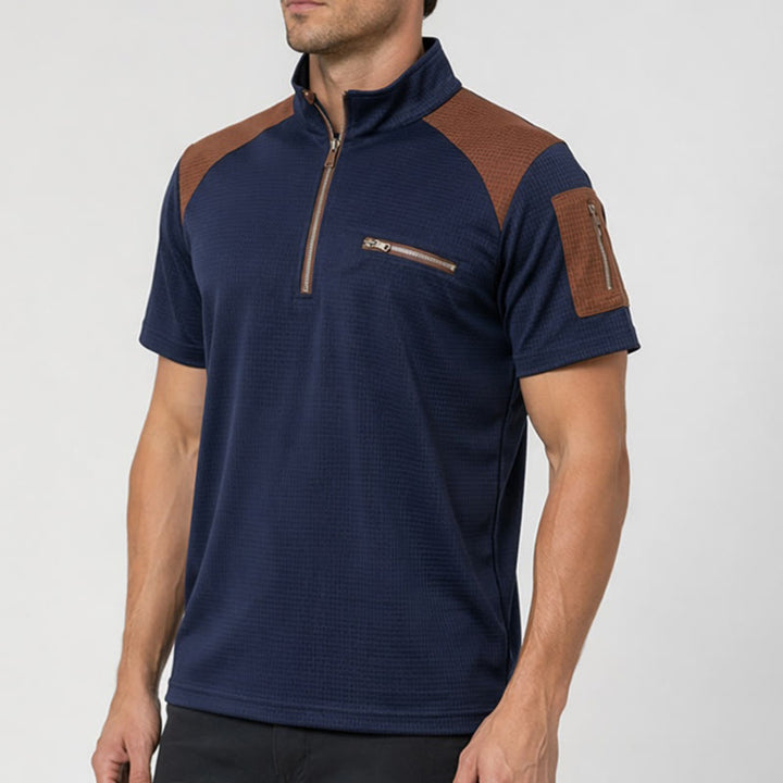 Polo da uomo con trama a nido d'ape e cerniera. - image 3