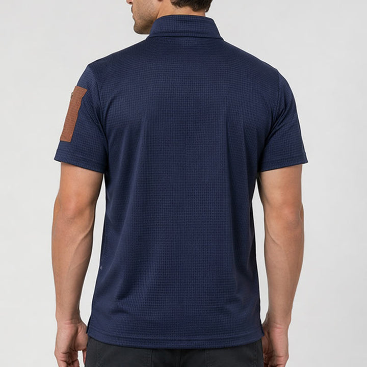 Polo da uomo con trama a nido d'ape e cerniera. - image 2