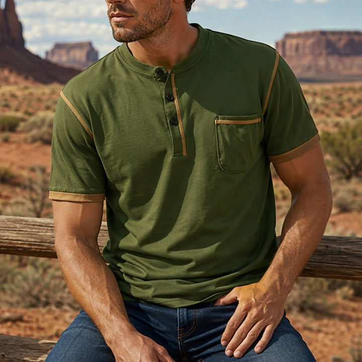 Polo da uomo in stile Heritage con profili a contrasto - Verde militare - 3XL - image 6