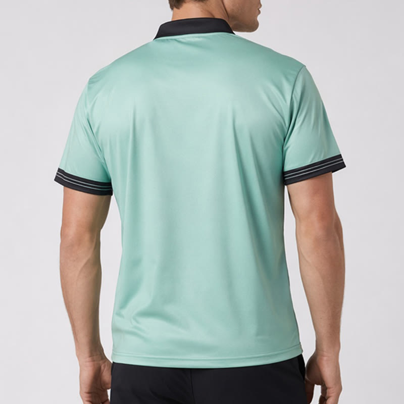 Polo da uomo moderna a righe nere, ideale per l'estate. - image 2