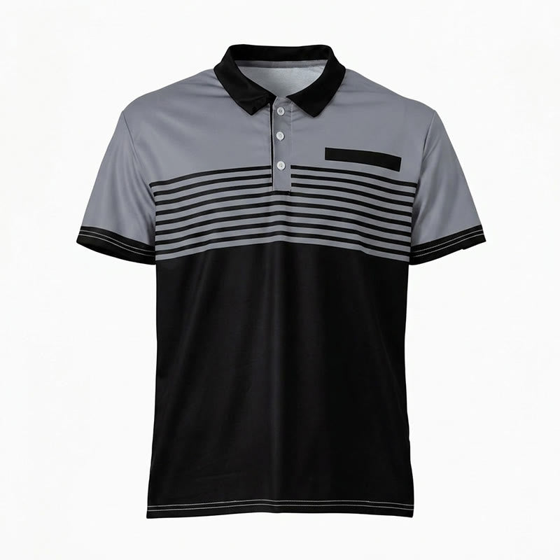 Polo da uomo moderna a righe nere, ideale per l'estate. - image 22