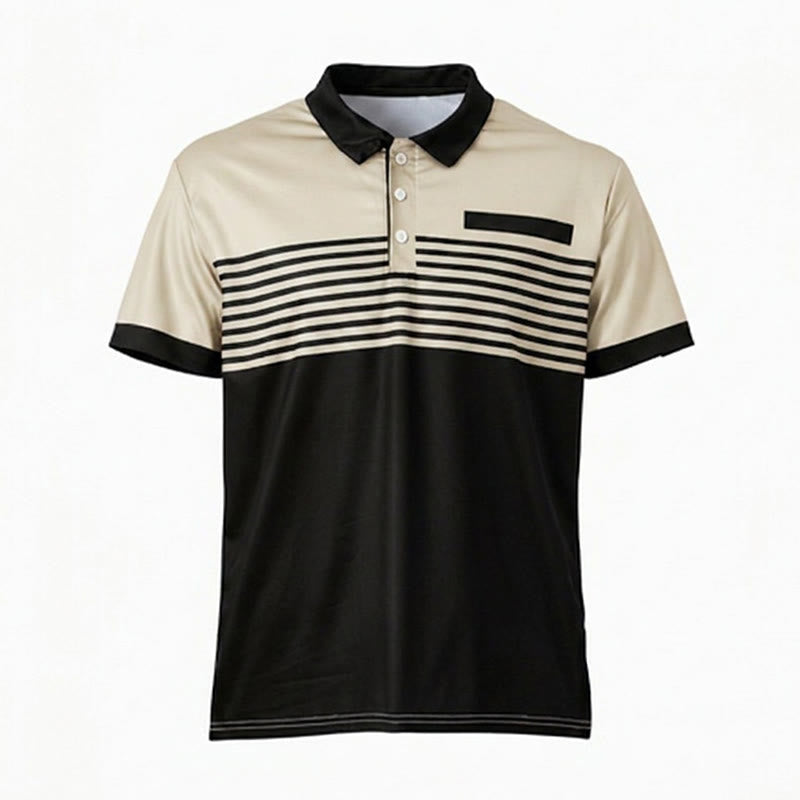 Polo da uomo moderna a righe nere, ideale per l'estate. - image 21