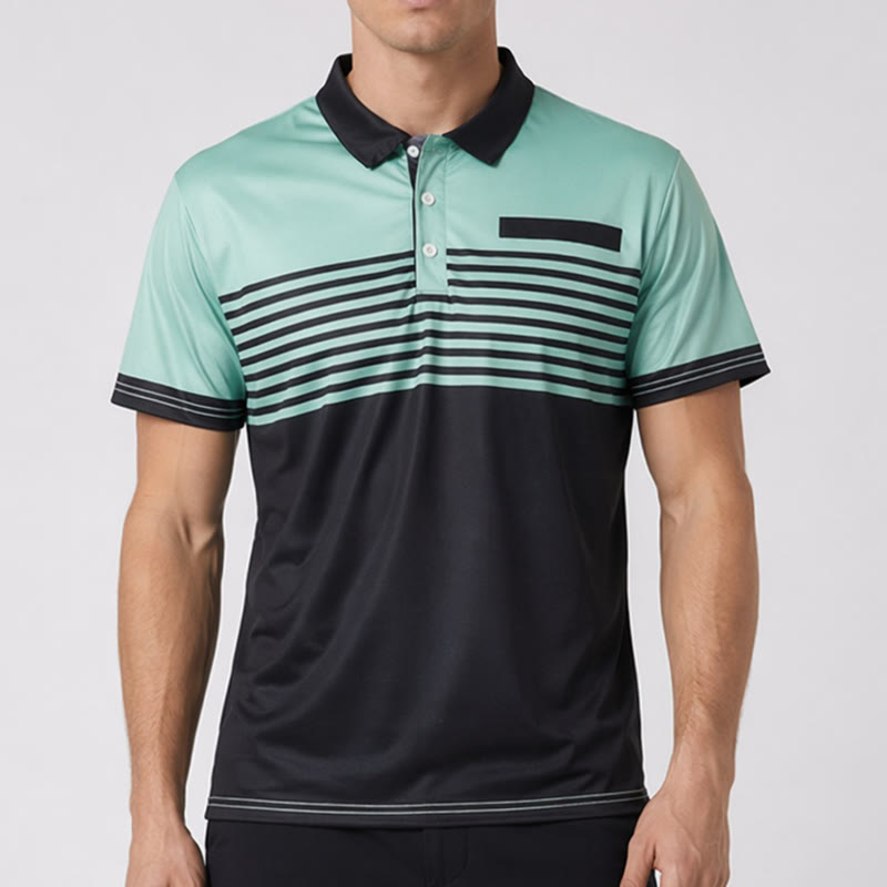 Polo da uomo moderna a righe nere, ideale per l'estate. - image 1