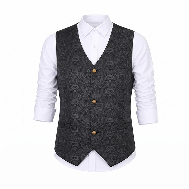 Gilet da uomo vintage gotico con stampa paisley, adatto a tutte le stagioni, per feste ed eventi. - image 14