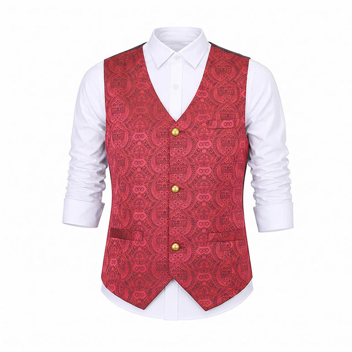 Gilet da uomo vintage gotico con stampa paisley, adatto a tutte le stagioni, per feste ed eventi. - image 15