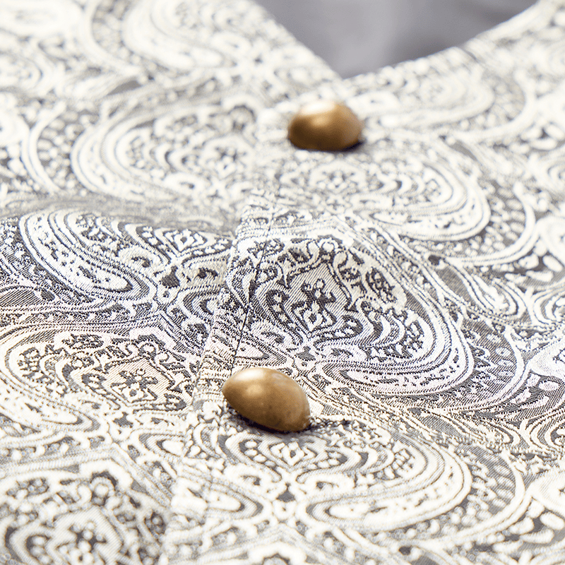 Gilet da uomo vintage gotico con stampa paisley, adatto a tutte le stagioni, per feste ed eventi. - image 7