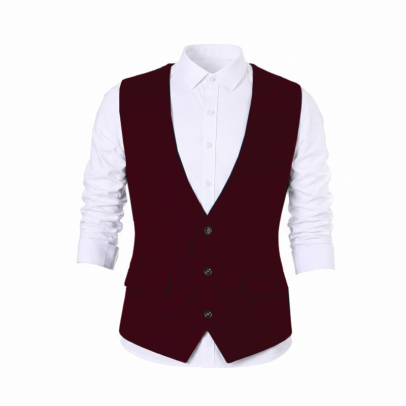 Gilet da uomo a tinta unita, vestibilità slim, adatto a tutte le stagioni. - image 17