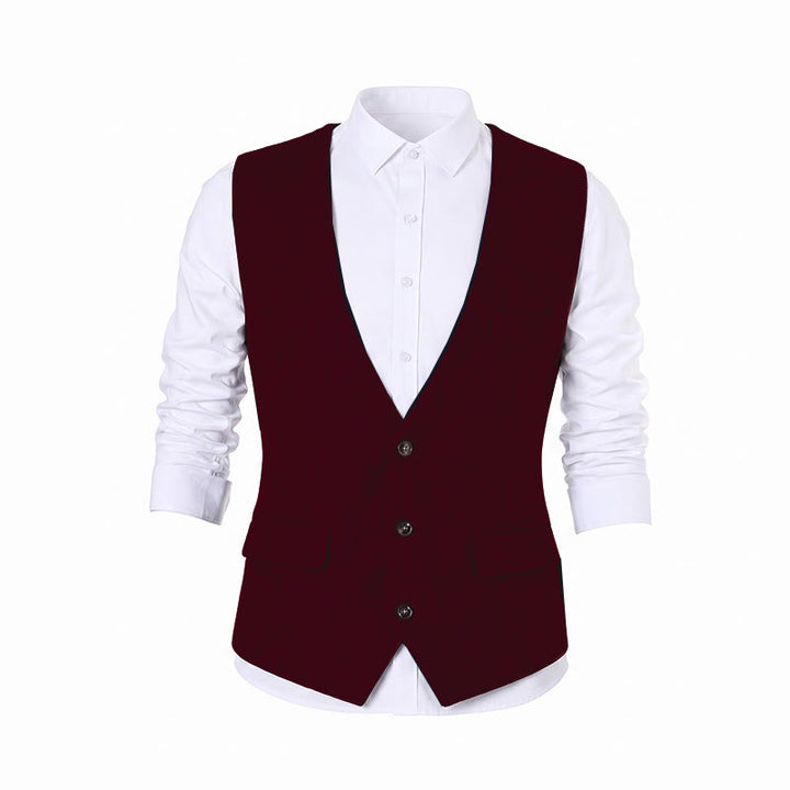 Gilet da uomo a tinta unita, vestibilità slim, adatto a tutte le stagioni. - image 17