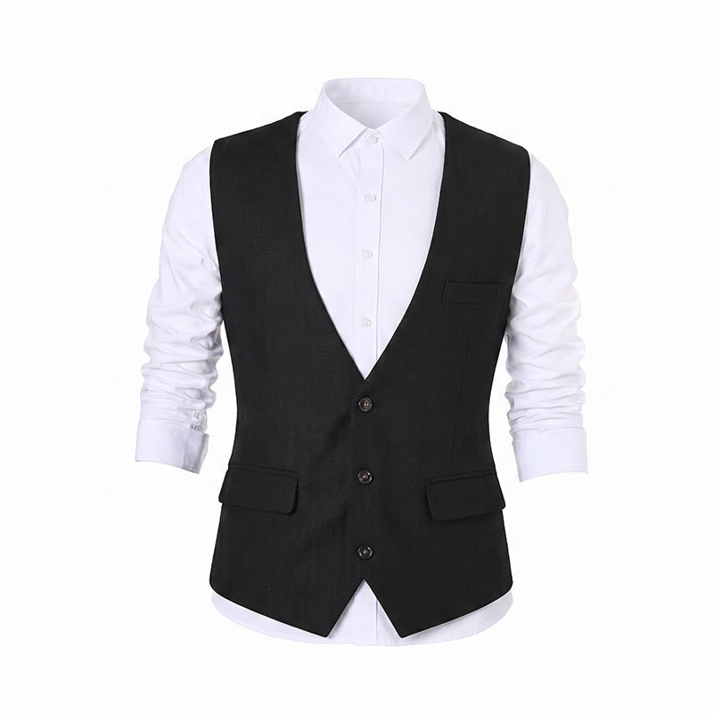 Gilet da uomo a tinta unita, vestibilità slim, adatto a tutte le stagioni. - image 15