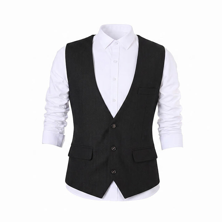 Gilet da uomo a tinta unita, vestibilità slim, adatto a tutte le stagioni. - image 15