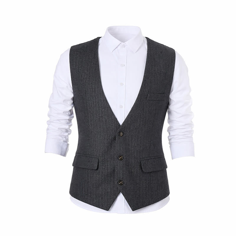 Gilet da uomo a tinta unita, vestibilità slim, adatto a tutte le stagioni. - image 13