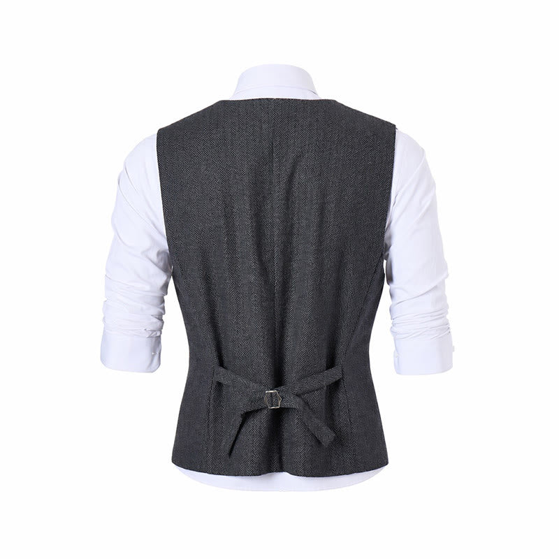 Gilet da uomo a tinta unita, vestibilità slim, adatto a tutte le stagioni. - image 14