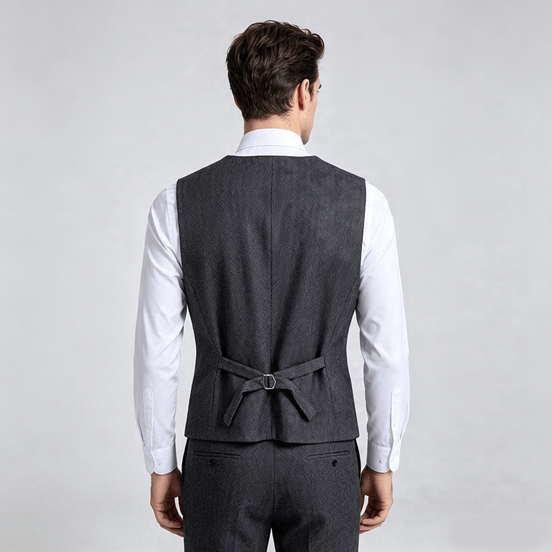 Gilet da uomo a tinta unita, vestibilità slim, adatto a tutte le stagioni. - image 3