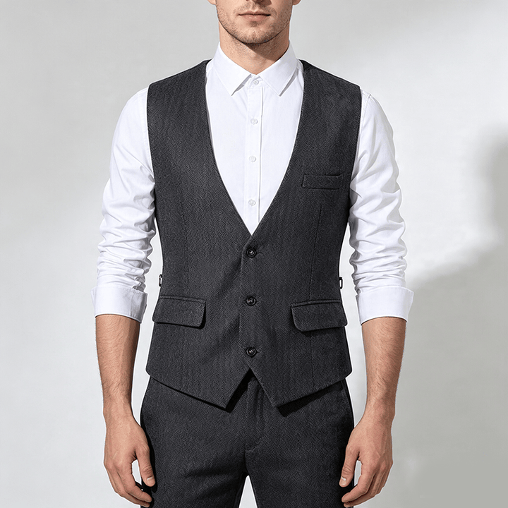 Gilet da uomo a tinta unita, vestibilità slim, adatto a tutte le stagioni. - image 1