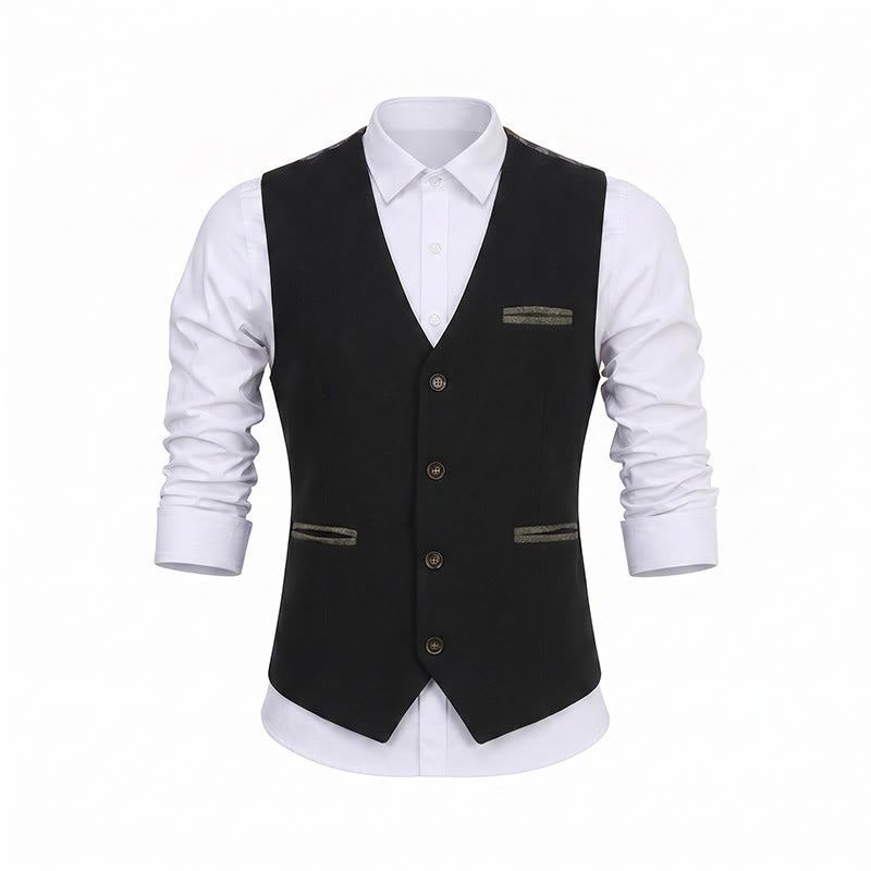 Gilet da uomo casual da completo, stile vintage, con texture, adatto a tutte le stagioni. - image 13