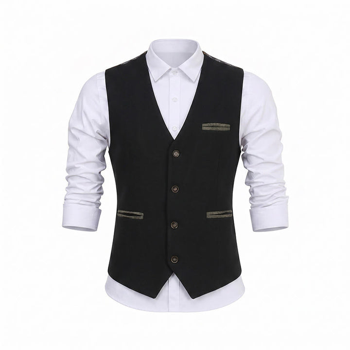 Gilet da uomo casual da completo, stile vintage, con texture, adatto a tutte le stagioni. - image 13